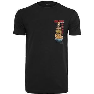 Mister Tee Heren T-shirt Flavour Explosion Tee, T-shirt met print op de voorkant voor mannen, grafisch T-shirt, streetwear, zwart, 5XL
