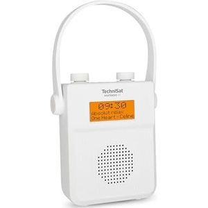 TechniSat DIGITRADIO 30 - waterdichte DAB+ douche radio (digitale radio, FM, geïntegreerde oplaadbare batterij, Bluetooth, waterdicht tot IPX5, wekker, favorieten geheugen, hoofdtelefoonaansluiting)
