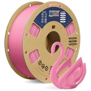 OVERTURE PLA Plus (PLA+) filament voor 3D-printers, 1,75 mm, professionele PLA-sterkte, PLA Pro filament 1 kg, maatnauwkeurigheid +/- 0,03 mm (roze)