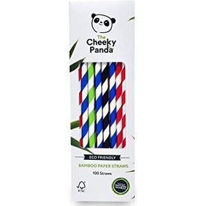 The Cheeky Panda – Bamboe Veelkleurige rietjes | Pack van 100 rietjes | 100% biologisch afbreekbaar, kunststofvrij, milieuvriendelijk, sterk en duurzaam