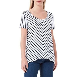 Timezone Dames Gestreept A-Shape T-Shirt, Witte blauwe strepen, XL