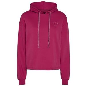 PIECES PCCHILLI LS Heart Hoodie NOOS BC, Cerise/Detail: toon in toon Lurex Heart en String, L