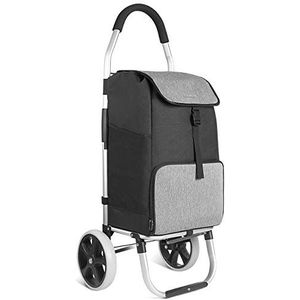 Inateck Boodschappentrolley met groot laadvermogen en warmte-isolerende tas, lichte boodschappentas met wielen, max. Belasting 45 kg, 45L, zwart