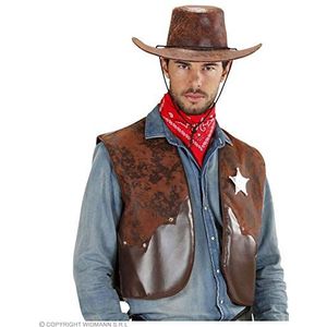 Widmann 7584W Cowboy vest, bruin, kostuumaccessoires, wilde westen, carnaval, themafeest