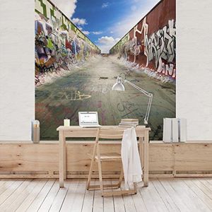 Apalis Vliesbehang Skate Graffiti Fotobehang Vierkant | Fleece Behang Muurbehang Foto 3D Fotobehang voor Slaapkamer Woonkamer Keuken | Grootte: 336x336 cm, meerkleurig, 95459