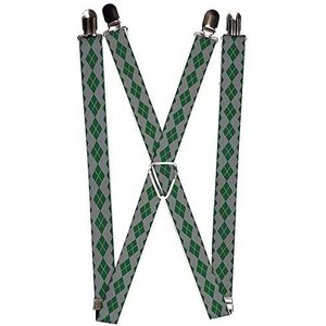 Buckle Down Unisex Bretels - Joker Diamonds Grijs/groen, Meerkleurig, One Size