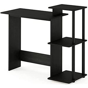 Furinno Efficient Home Computerbureau, PC-tafel, Americano/zwart, 100.6 (breedte) x 85.3 (hoogte) x 39.6 (diepte) cm