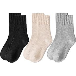 Lomitract Bamboo Mini Crew Socks (leeftijd 5-10), B-off Wit+Zwart+Licht Grijs, 10
