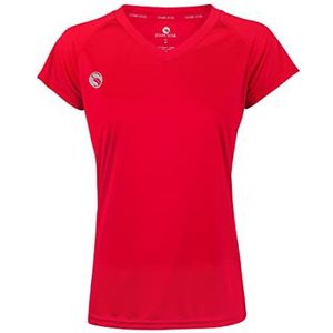 STARK SOUL Sportshirt voor dames, fitness-T-shirt met korte mouwen, functioneel shirt, ademend, sneldrogend trainingsshirt, rood, M