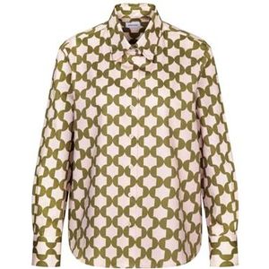 Seidensticker Hemdblouse voor dames, modieuze blouse, regular fit, hemdblousekraag, lange mouwen, 100% katoen, groen, 38