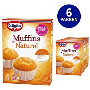 Dr.Oetker Muffins Naturel bakmix (6x 350g multipack), mix geschikt voor 12 muffins inclusief muffinvormpjes