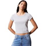 Shirt - Ronde Hals - Jersey - Logoprint - Kwartmouw