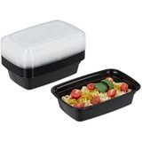 Relaxdays meal prep bakjes - set van 10 - lunchbox 1l - vershouddoos met deksel - lekvrij