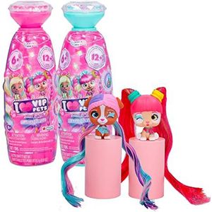 VIP PETS Mini-fans Glam Gems S4, kappop, kleine hond, verrassing om te verzamelen met glanzende look en haren om te versieren met sieraden, vanaf 3 jaar, stijlen kunnen variëren), 1 stuk