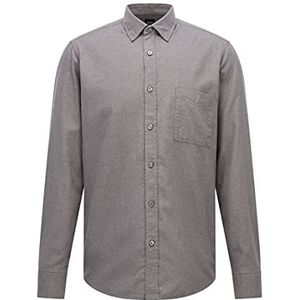 BOSS Heren Relegant 2 Regular Fit hemd van gemêleerd katoenflanel, Medium Grey34, XS