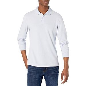Amazon Essentials Heren Slim-Fit Pique-polo met lange mouwen, lichtblauw, S