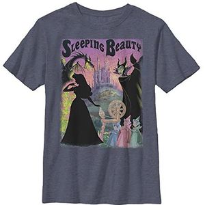 Disney Jongens Sleeping Beauty Poster T-shirt, Marineblauw heide, L
