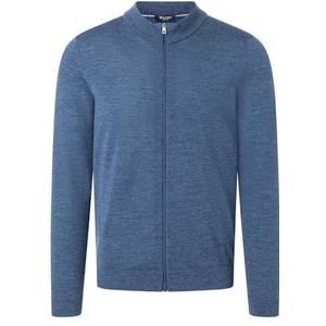 Maerz Gebreid vest met rits 1/1 mouw, denim, 56 NL