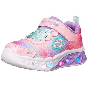 Skechers Girl's Flutter Heart Lights Simply Love Sneakers, Roze synthetisch mesh, 30 EU