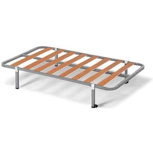 HOGAR24 ES Lattenbodem Basic | latten van populierenhout | frame van stalen buis 30 x 30 mm | beenset 25 cm met klem | afmetingen: 80 x 180 cm