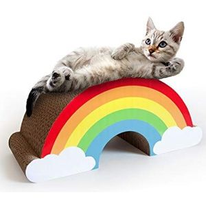 Suck UK | Cat Scratch Rainbow | Interactief kattenspeelgoed | Alternatief voor krabpalen voor katten | Krasspeelgoed voor binnenkatten en kittens | Nieuwigheid kattengeschenken |