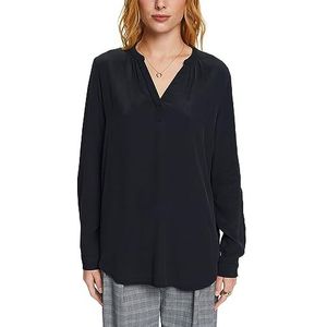 ESPRIT Basic blouse met V-hals, zwart, XS