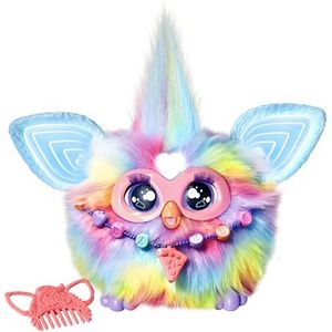 Furby Tie Dye, 15 modieuze accessoires, interactief pluche dier voor meisjes en jongens, spraakgeactiveerde animatronica, lentevakantie vanaf 6 jaar