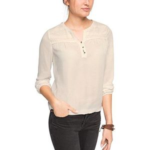 ESPRIT Dames Regular Fit blouse in retro - look, wit (off white 110), 42