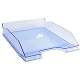 Exacompta - ref. 113210D - Set van 6 Brievenbakken COMBO MIDI - Afmetingen: 34,6 x 25,5x 6,5 cm - voor A4 documenten + - kleur blauw glanzend doorzichtig