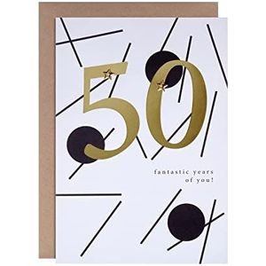 Hallmark 50e verjaardagskaart - Hedendaags op tekst gebaseerde lijnontwerp