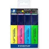 Staedtler 364 WP4 Textsurfer Classic Markeerstiften 4 stuks in zacht plastic etui