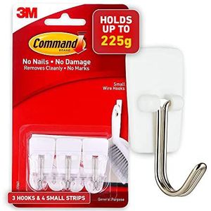 Command 17067ES Keukengerei Haken met Command Zelfklevende Strips - Klein, Wit