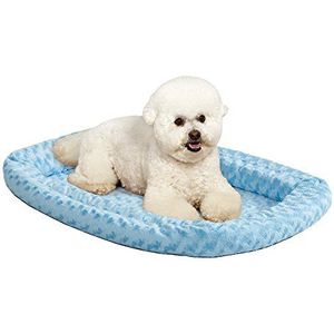 MidWest Homes for Pets Dubbel hondenbed, blauw 36 inch hondenbed, ideaal voor middelgrote en grote hondenrassen en past 36 inch lange hondenkratten