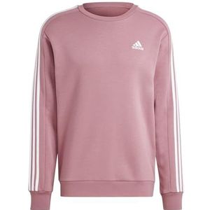 adidas Heren Essentials Fleece 3-strepen Sweatshirt Lange Mouw Sweatshirt (pak van 1)