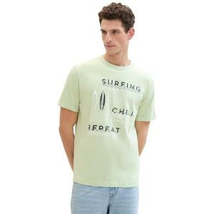 TOM TAILOR Heren T-shirt, 35169 - Tender Sea Green, S