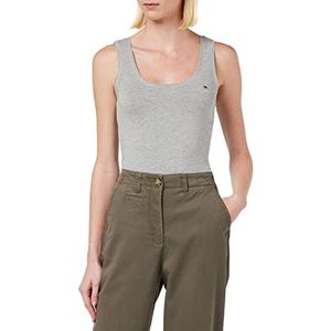TOM TAILOR Dames Basic top met geborduurd logo 1032034, 11282 - Silver Grey Melange, M