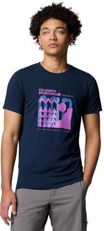 Columbia - Sun Trek - T-shirt - Blauw - Korte Mouwen - Grafische Print