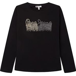 Pepe Jeans Beccie T-shirt voor meisjes, Zwart, 4 Jaren