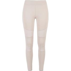 Urban Classics Dameslegging met mesh-inzetstukken, dames Tech Mesh leggings, verkrijgbaar in vele kleurvarianten, maten XS - 5XL, warmgrijs, L