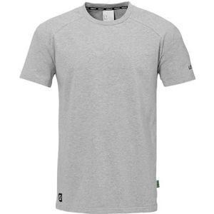 uhlsport ID T-shirt fitnessshirt voor kinderen en volwassenen - voetbalshirt - ademend en comfortabel, donkergrijs gemêleerd, 164 cm