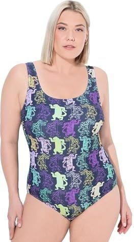 Ulla Popken - Badpak - Marine - Gemengde Kleuren