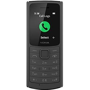 Nokia 110 mobiele telefoon 4G dual sim, display 1,77 inch in kleuren, camera, zwart