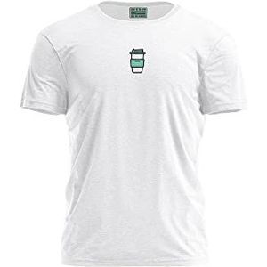 Bona Basics, Digitaal bedrukt, basic T-shirt voor heren,%100 katoen, wit, casual, herentops, maat: S, Wit, S