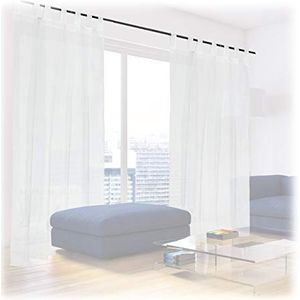 Relaxdays vitrage kant en klaar - lichtdoorlatend - 2 stuks - glasgordijn - inbetweens wit - 140x245cm