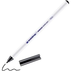 edding 4600 Textielstift, zwart, 1 stift, ronde punt 1 mm, textielstiften wasmachinebestendig (60 °C) om stof te beschilderen