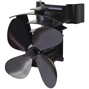 Valiant Remora warmteaangedreven kachelventilator met magnetische schoorsteenpijp (FIR350), zwart, 200 mm