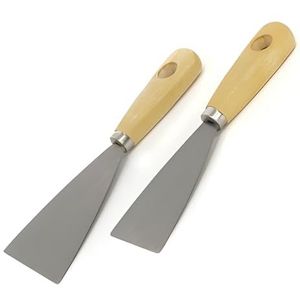 PARENCE.- Set van 2 DIY metalen spatels met houten handvat - Afdichtmiddel, Gepleisterd, Gips - Precisie, Veelzijdig, Comfort - 2 stuks