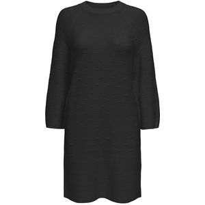 ONLY - ONLKATIA - Gebreide Jurk - Zwart - Knielengte - Lange Mouw