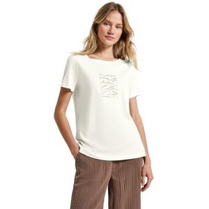 STREET ONE Shirttop - Offwhite - Regular Fit - Korte Mouwen - Ronde Hals