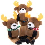 Baker Ross AX328 knuffelende rendieren pluche vriendjes - pak van 3, knuffelspeelgoed voor kinderen en kleine cadeaus voor kinderen